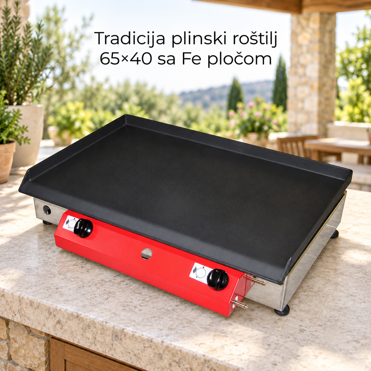 Tradicija plinski roštilj 65×40 sa Fe pločom