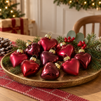 Ukrasi za jelku  srca set 12 koim  4cm 034439