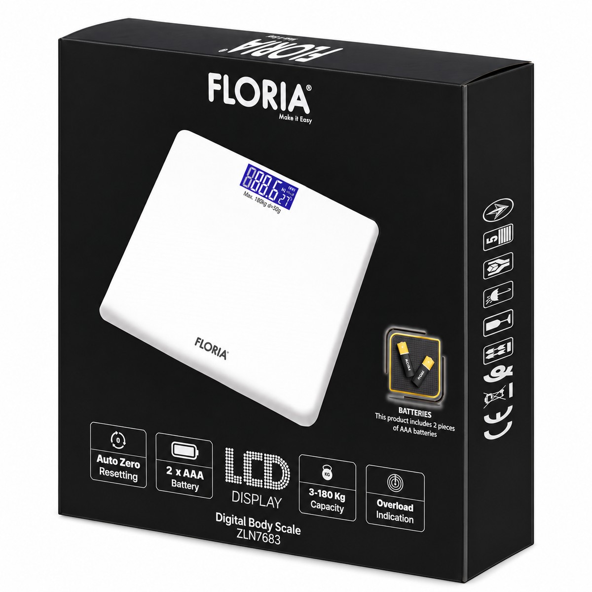 Vaga staklena, digitalna, do 180 kg ZLN7683