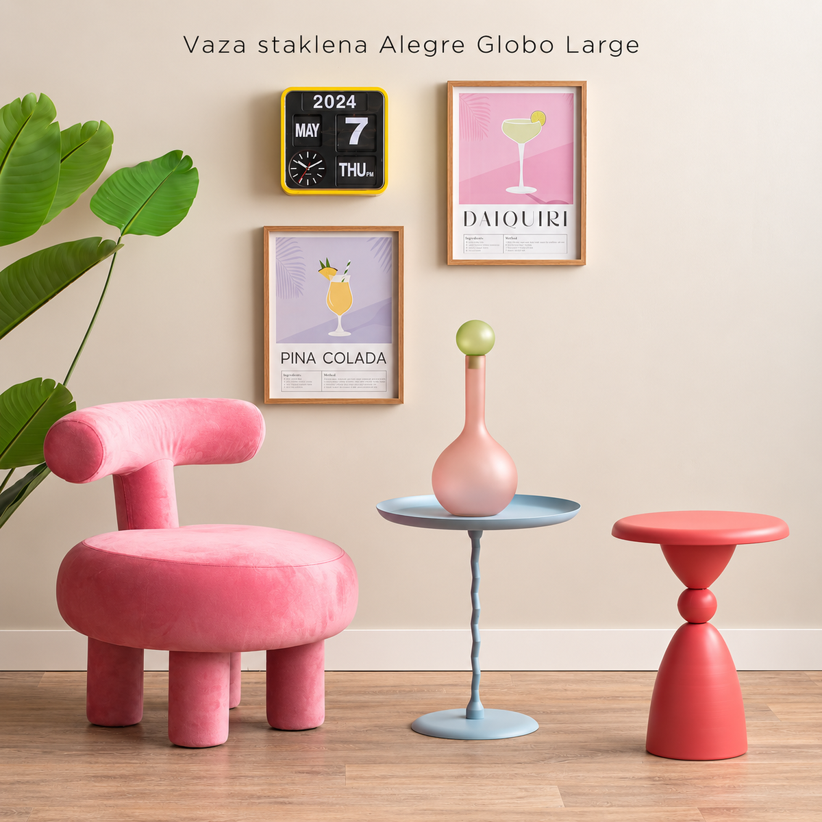 Vaza staklena Alegre Globo Large