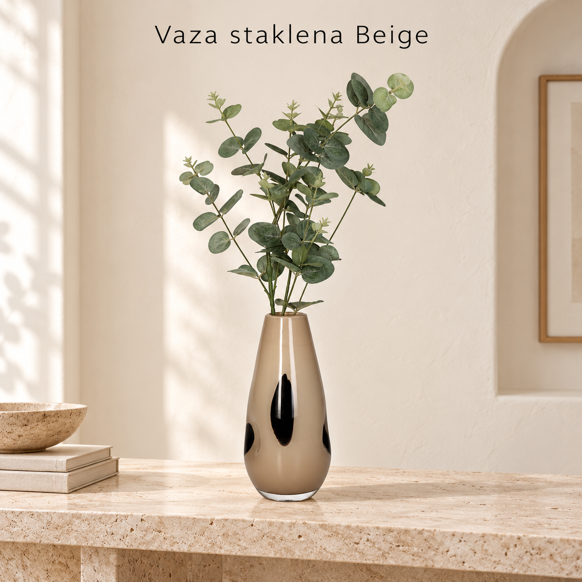 Vaza staklena Beige