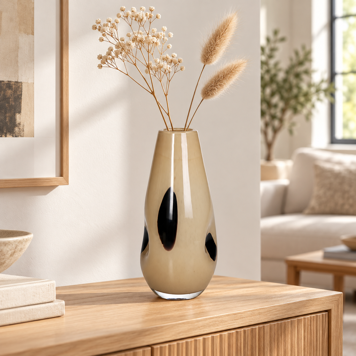Vaza staklena Beige