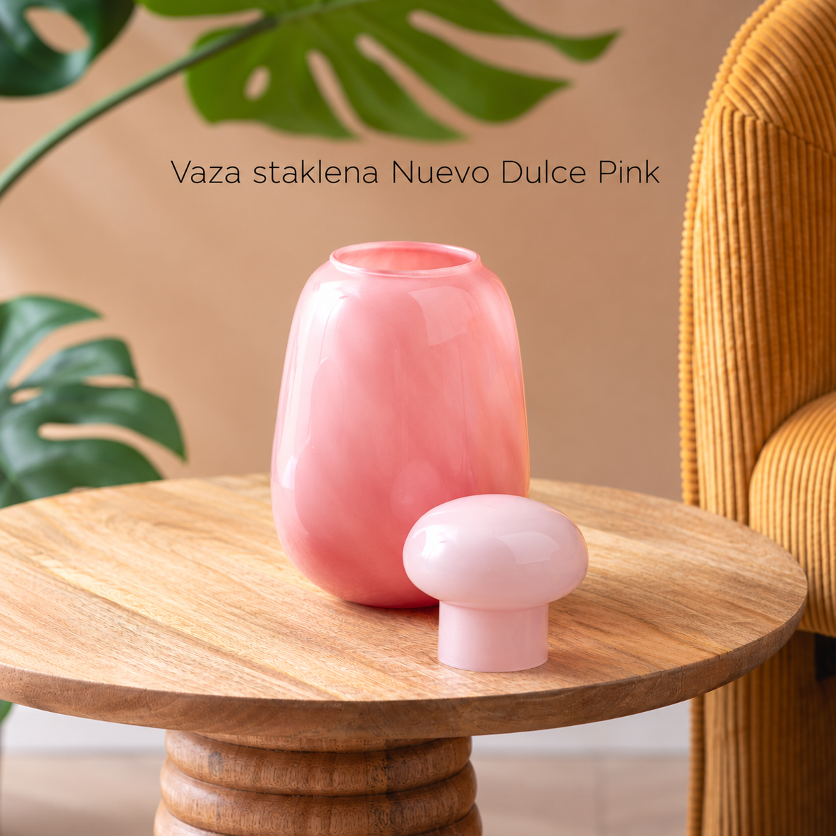 Vaza staklena Nuevo Dulce Pink