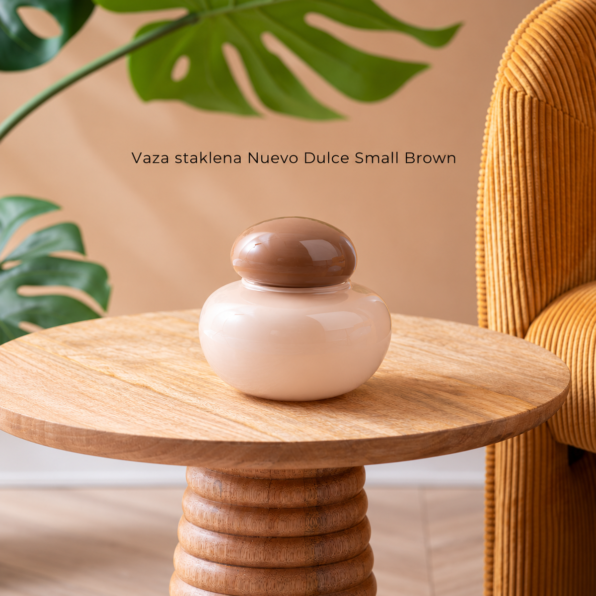 Vaza staklena Nuevo Dulce Small Brown