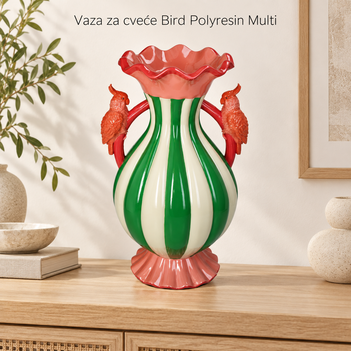 Vaza za cveće Bird Polyresin Multi