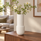 Vaza za cveće keramika Stripe Dolomite White