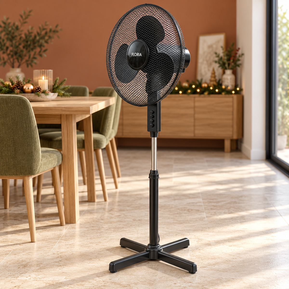 Ventilator sa postoljem, prečnik 40 cm, 40 W, crne boje ZLN1181