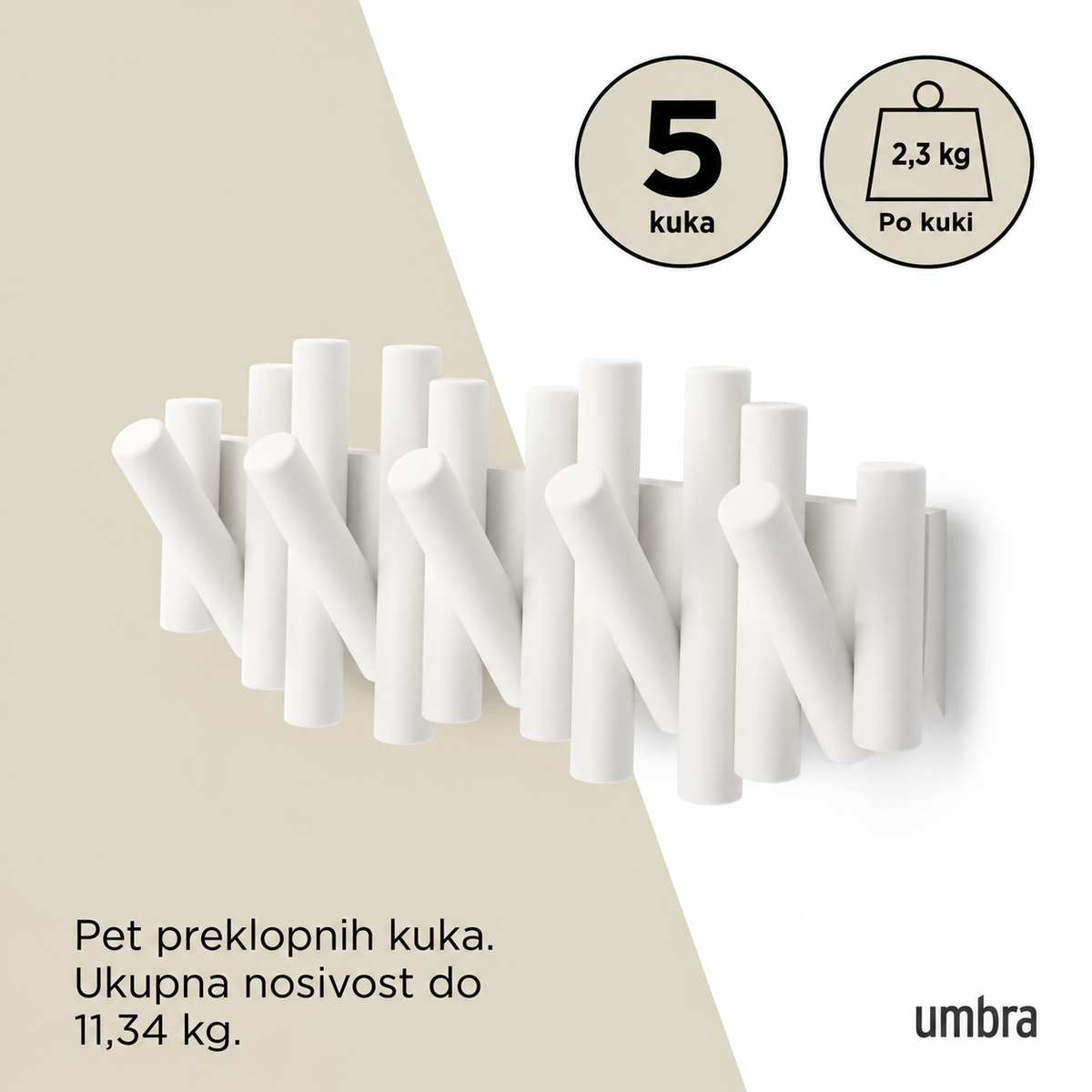 Vešalica za zid PICKET 5 WALL HOOK