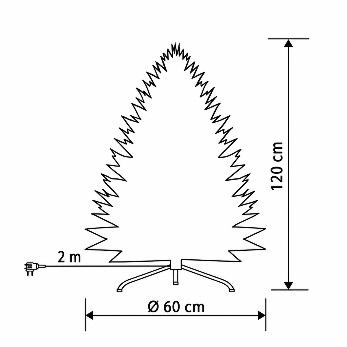 Veštačka jelka 120cm sa osvetljenjem KIX120LED