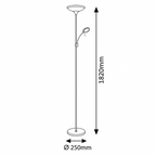 Vlasta podna lampa LED 18W + 5W saten hrom