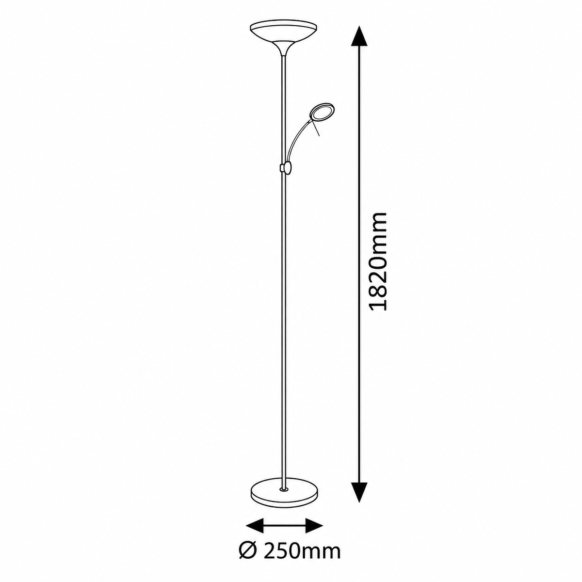 Vlasta podna lampa LED 18W + 5W saten hrom