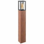 Wales spoljna podna lampa aluminijum crna drvo stakleni abazur 60W