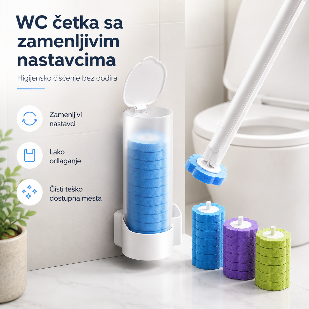 CleanBrush WC četka sa sunđerima