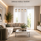 Zelkova visilica E27 4x40W