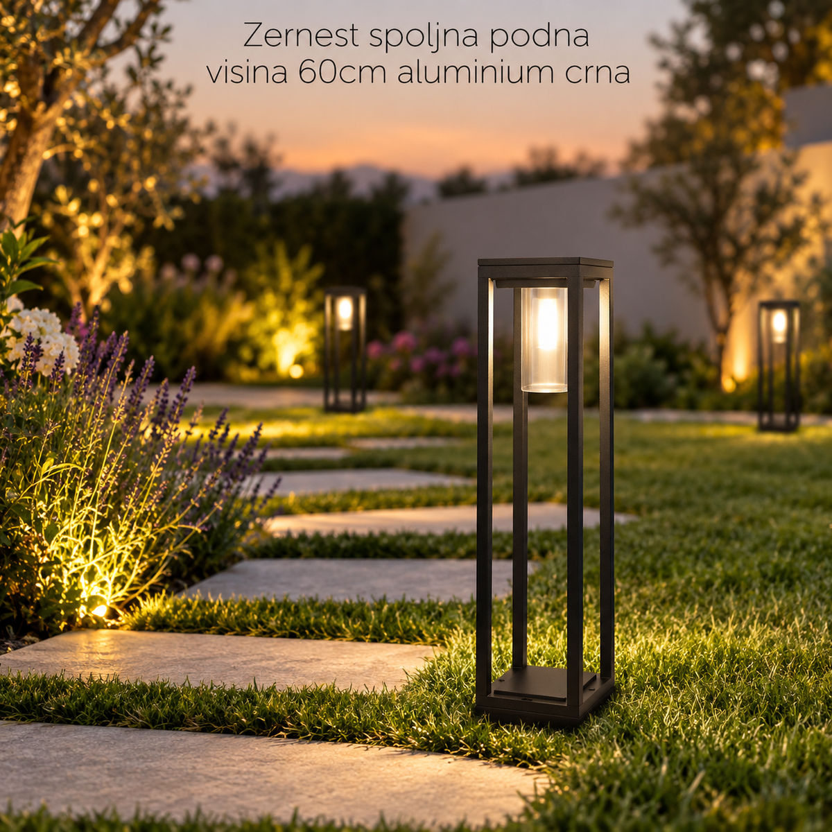 Zernest spoljna podna visina 60cm aluminium crna