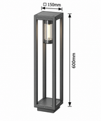 Zernest spoljna podna visina 60cm aluminium crna