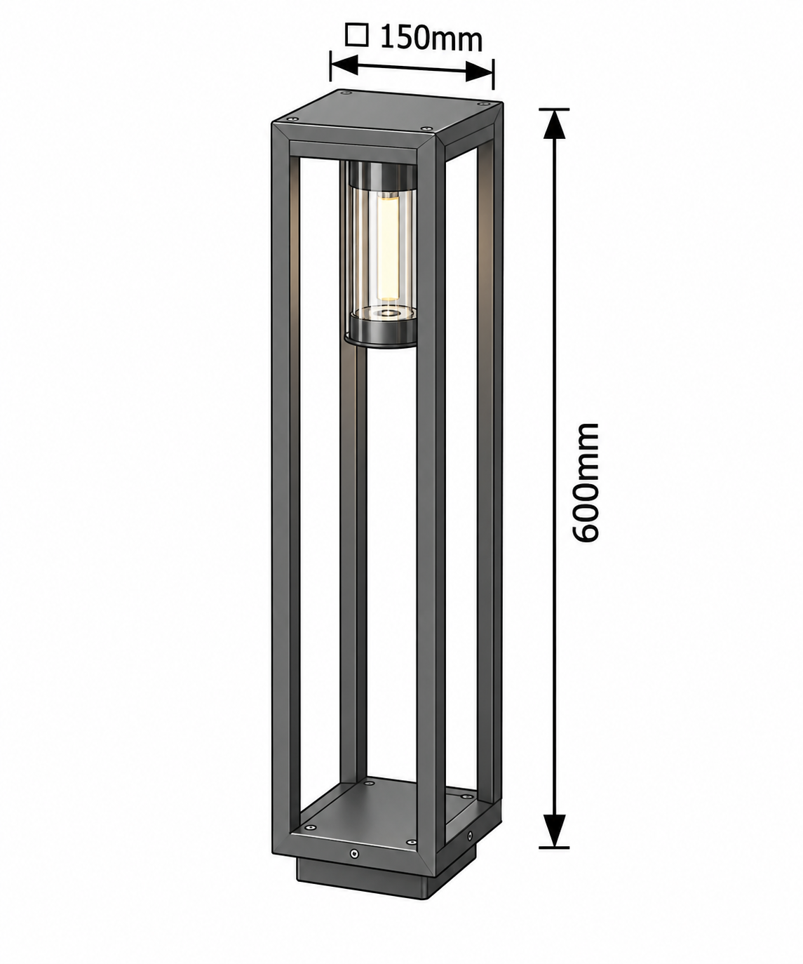 Zernest spoljna podna visina 60cm aluminium crna