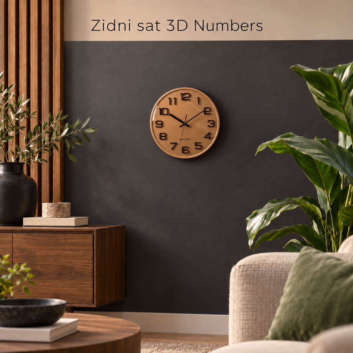 Zidni sat 3D Numbers