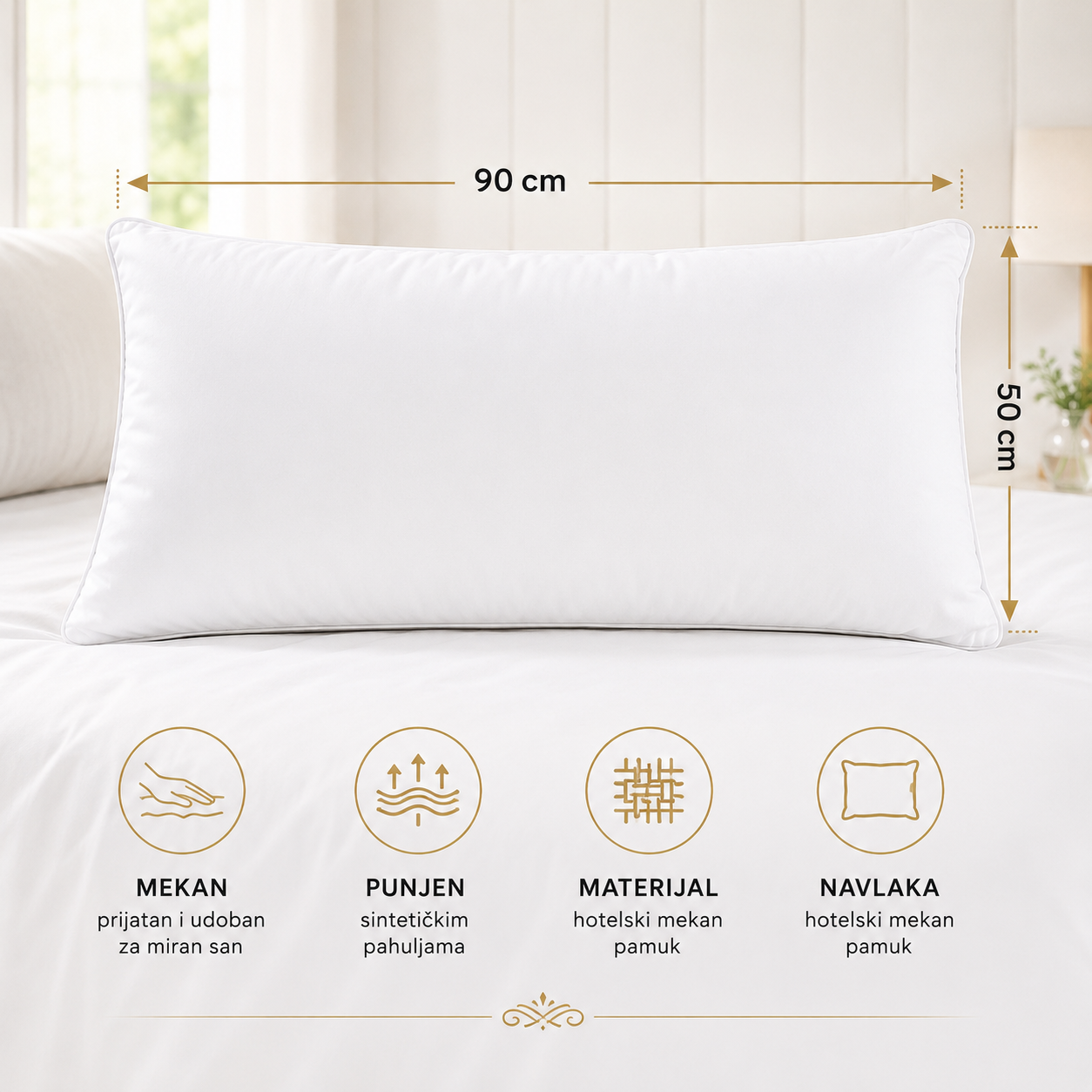 LUX hotelski jastuk sa 5 zvezdica – udobnost vrhunskih hotela u vašem domu