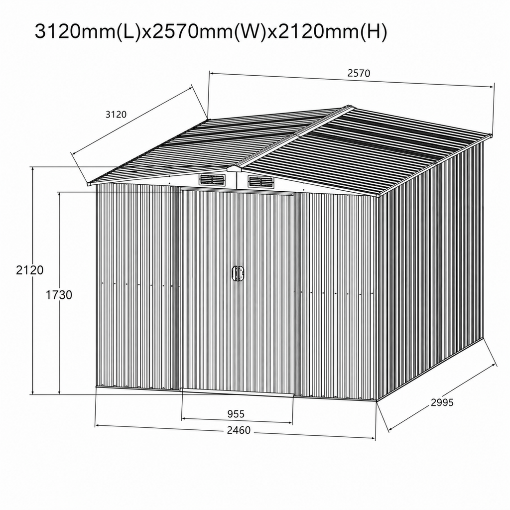 Metalna Baštenska Kućica 8 m²