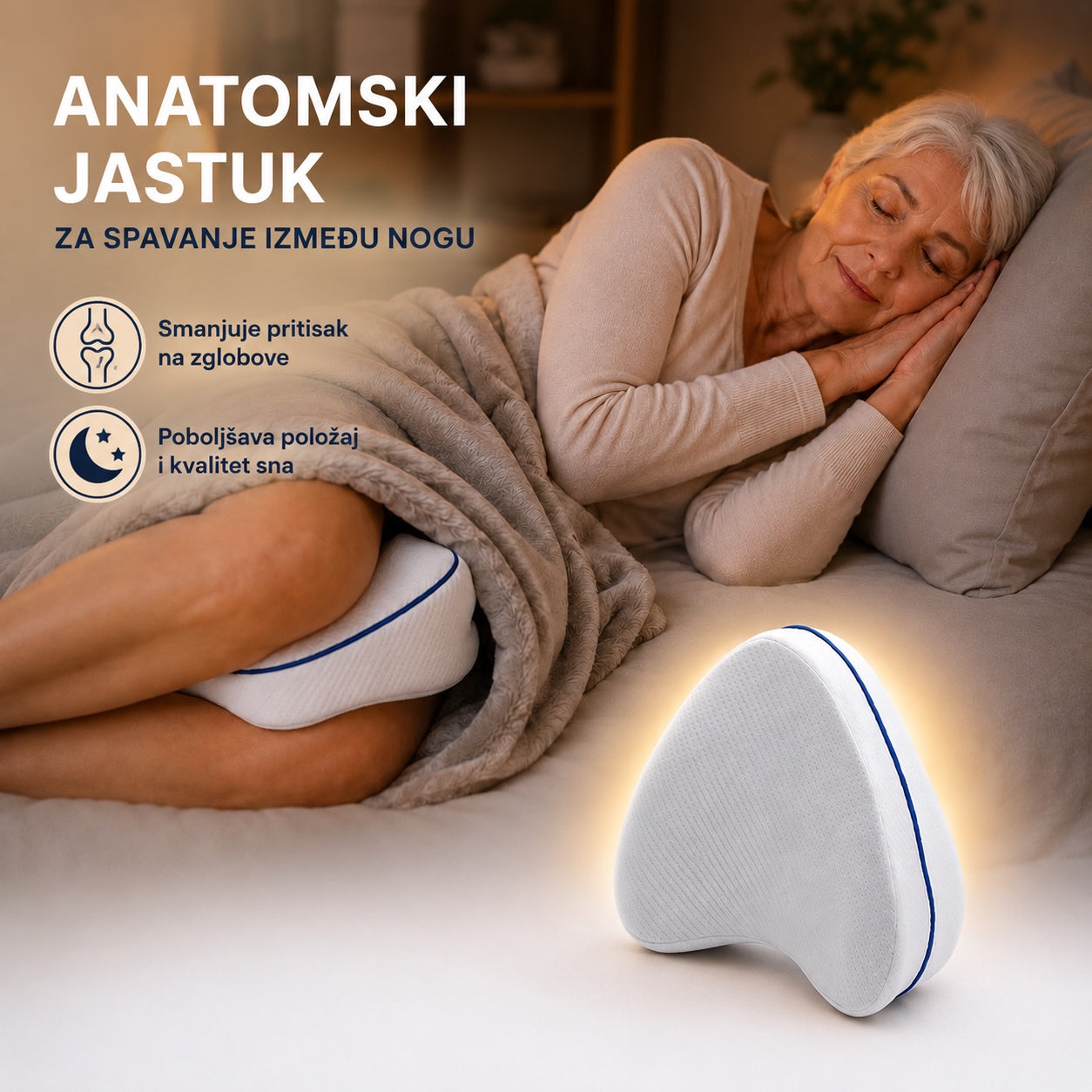 Anatomski jastuk za spavanje između nogu