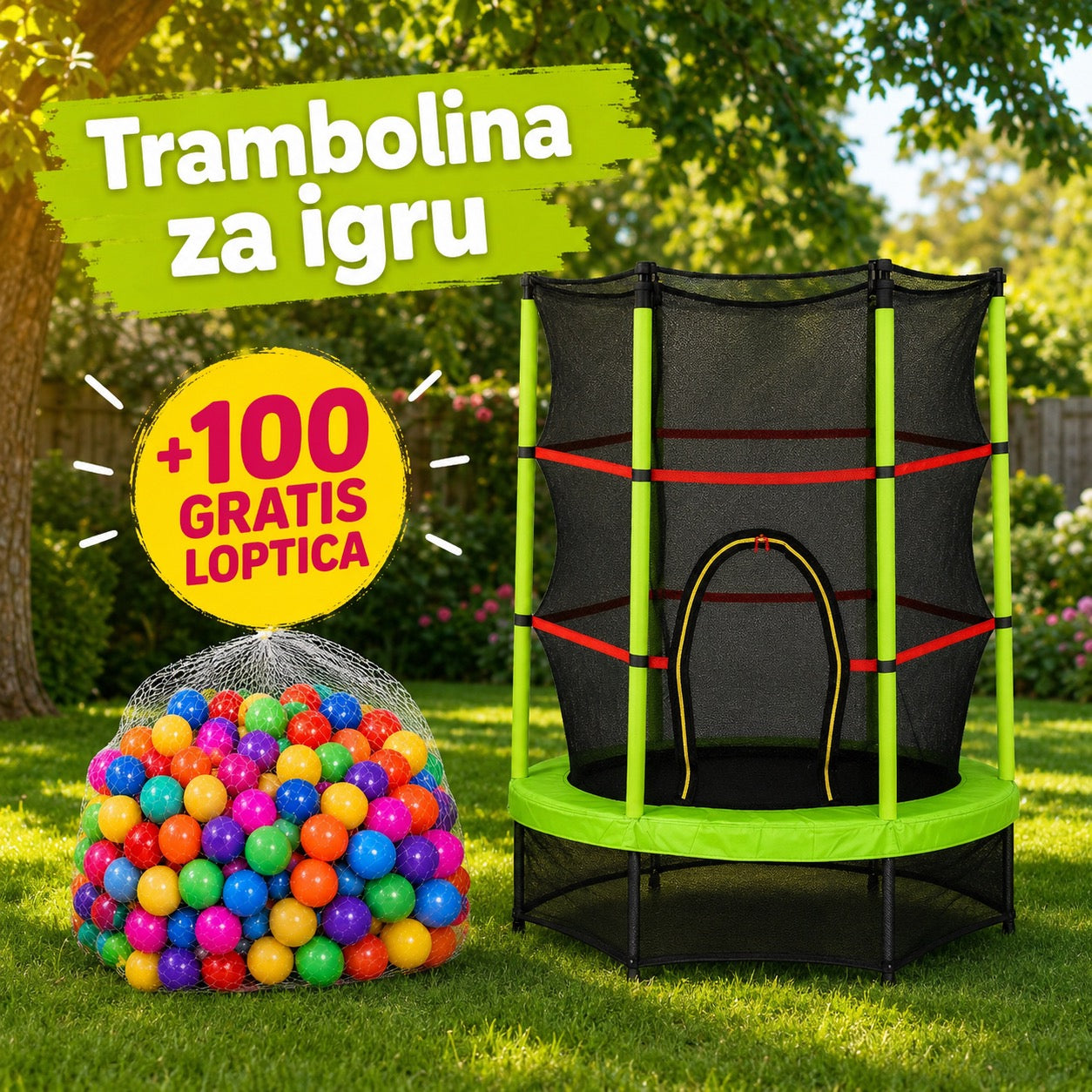 Trambolina 140 cm sa zaštitnom mrežom