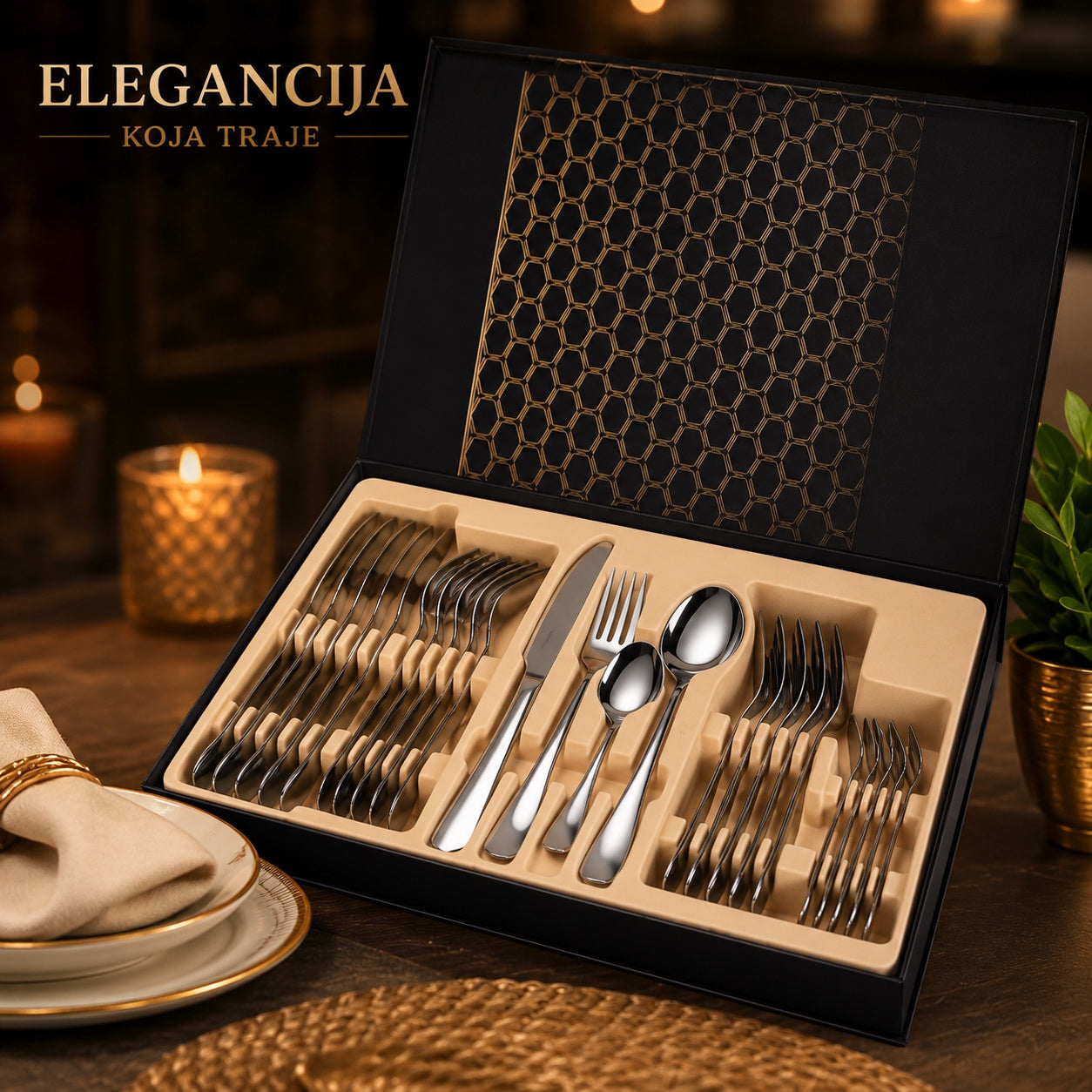 Elegancija koja traje – Premium set escajga od 24 dela
