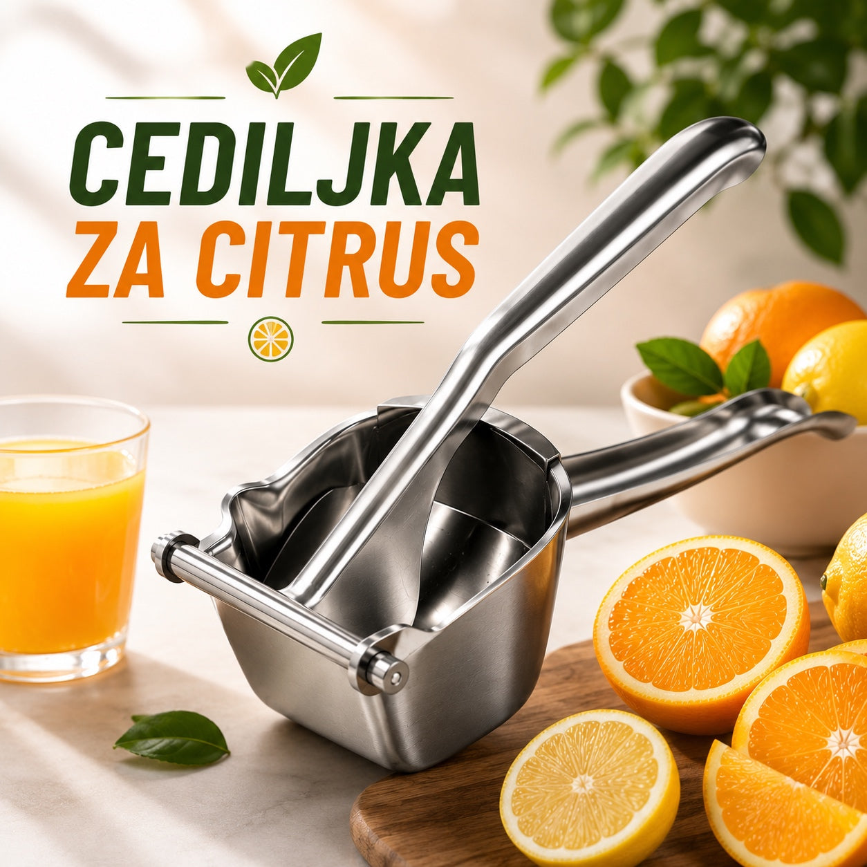 Ručna presa za citruse od nerđajućeg čelika